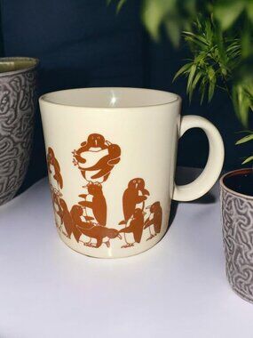 Taylor & Ng Penguin Stack Coffee Mug 1980s Ceramic Vintage Japan